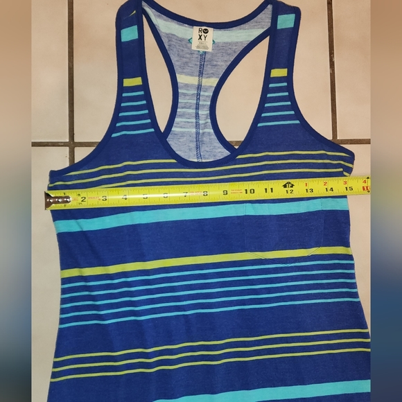 Roxy Dana Blue Racerback Striped Maxi Dress Size Small - Picture 7 of 9